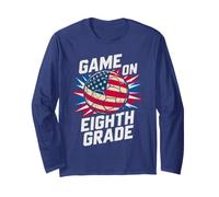 American Game ON Eighth Grade Ready Crush Soccer US Flag Long Sleeve T-Shirt