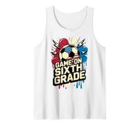 American Game ON Sixth Grade Soccer Hello First Day Teacher Tank Top