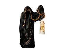 American Ghost Wizard Lantern Dark Mysterious Man in Black Halloween Creative Desktop Decoration for Gothic Decor Parties Escape Rooms Themed Cafes Festive Atmosphere Spooky Decorative