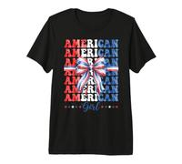 American Girl Coquette Bow Patriotic Red White Premium T-Shirt
