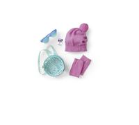 American Girl Corinne's Winter Ski Accessories: Hat, Sunglasses, Legwarmers, Backpack, Ski Pass - Pink, Blue, Clear With Sparkly Stars