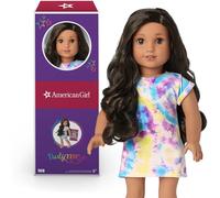 American Girl Truly Me 18-inch Doll #108 with Brown Eyes, Black-Brown Hair, Tan Skin, Tie Dye T-Shirt Dress, For Ages 6+
