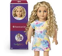 American Girl Truly Me 18-inch Doll #115 with Gray Eyes, Curly Blonde Hair, Light Skin, Tie Dye T-shirt Dress, For Ages 6+