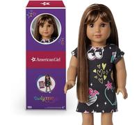 American Girl Truly Me 18-inch Doll #122 with Brown Eyes, Dark-Brown Hair w/Highlights, Tan Skin, T-shirt Dress, For Ages 6+