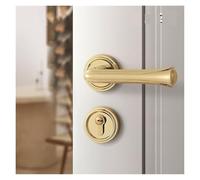 American Gold Anti-Theft Door Lock Light Luxury Indoor European PVD Room Door Lock Bedroom Wooden Door Magnetic Lock(Type E-Silent Lock Body)