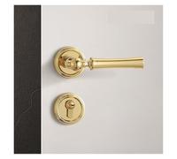 American Gold Anti-Theft Door Lock Light Luxury Indoor European PVD Room Door Lock Bedroom Wooden Door Magnetic Lock(Type C-Magnetic Silent)