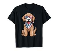 American Goldendoodle US Flag 4th of July Golden Doodle T-Shirt