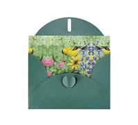 American goldfinch Dark Green prints Greeting Cards 6x4-inch with Envelope | Perfect for writing greetings and thank-you notes