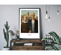 American Gothic A3 A4 Art Print. Classical 1930s Painting of the US Mid West. Farmers Portrait (A3)