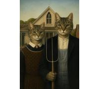 American Gothic Cats: Grant Wood Art Parody Lined Journal: American Gothic Masterpiece Parody Cat Notebook | 120 Lined Pages | 6x9 Inches | Modernism ... Lovers, Art History Students, and Painters