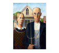 American Gothic - Grant Wood, Fine Art Print, Realism Wall Art, Famous Paintings, Modern Art Home Decor, Gift Idea, Archival Matte, A3 (Print Only) - 42x29.7cm