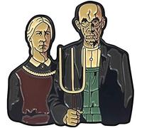 American Gothic Painting Grant Wood Art Classic 1.4" Enamel Pin Badge