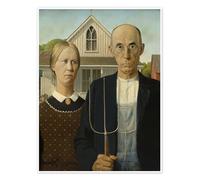 American Gothic Poster by Grant Wood 60 x 80 cm Wall art Wall decor