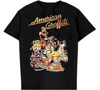 American Graffiti Movie Mens T-Shirt Printed Graphic Top Unisex Black Tee L