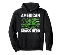 American Grass Hero Lawn Mower Patriotic Pullover Hoodie