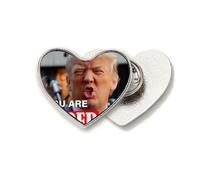American Great Interesting Angry Image Heart Metal Pin Brooch Clip Love