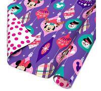 American Greetings 40 sq. ft. Reversible Disney Minnie Mouse Christmas Wrapping Paper, Ornaments (1 Roll, 30 in. x 192 in.)