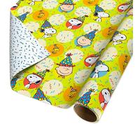 American Greetings 40 sq. ft. Reversible Peanuts Wrapping Paper for Birthday (1 Roll, 30 in. x 192 in.)