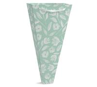 American Greetings Flower Bouquet Gift Bag with Handles for All Occasion, Green Floral