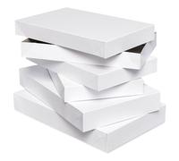 American Greetings White Gift Boxes with Lids for Christmas and All Holidays (5 Boxes, 3 Medium, 2 Large)