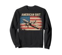 American Grit Vintage Biplane Distressed Flag Sweatshirt