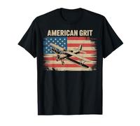 American Grit Vintage Biplane Distressed Flag T-Shirt