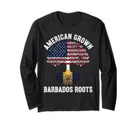 American Grown Barbados Roots Barbadian Bajan Flag Barbados Long Sleeve T-Shirt