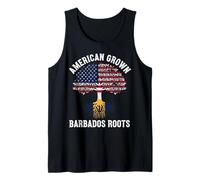 American Grown Barbados Roots Barbadian Bajan Flag Barbados Tank Top