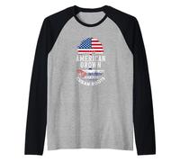 American Grown Cuban Roots Cuba Roots Heritage Raglan Baseball Tee