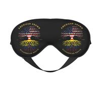 American Grown Ecuadorian Roots Tree Flag Eye Mask Sleep Mask Light BlockBlindfold Night Eyes Cover Soft Pressure-Free Eyeshade with Elastic Strap for Home Travel Office Nap Yoga