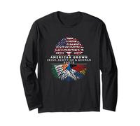 American Grown Flag Heritage Irish Scottish German Roots Long Sleeve T-Shirt