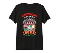 American Grown Irish Roots America Ireland Flag Heritage Premium T-Shirt