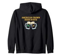 American Grown Irish Roots Celtic Heritage and Pride Zip Hoodie