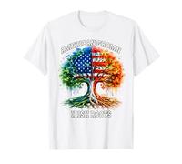 American Grown Irish Roots Patriotic Tree Art T-Shirt