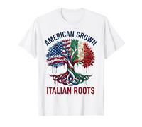 American Grown Italian Roots Patriotic Tree T-Shirt