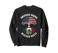 American Grown Mexican Roots Flag Tree Design Sweatshirt