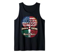 American Grown Mexican Roots Flag Tree Heritage Women Men Tank Top