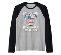 American Grown Shirt American Grown Hungarian Roots Hungary Raglan Baseball Tee