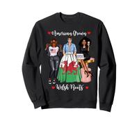 American Grown Welsh Roots Black Womens African Sweatshirt