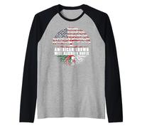 American Grown with Algerian Roots United States Flag Raglan Baseball Tee