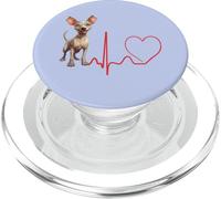 American Hairless Terrier Heartbeat EKG Funny Pet Lover PopSockets PopGrip for MagSafe