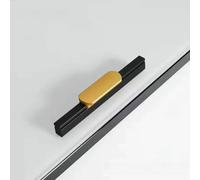 American Handles Cabinet Door Handle Double Color Long Handles Black Gray Gold Cabinet Pulls Furniture Knobs Wardrobe Hardware(Black-Gold 96mm)