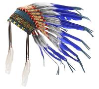 American Headwear Indian Style Headdress Medium Feather Headdress for Festival Masquerades Themed Dress Up Decoration