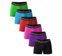 AMERICAN HEAVEN Men's Underwear Trunks 6-Pack, Stretchy Ultra Soft Fitted Boxer Brief with Fly, 6 Pack- Neons, XL
