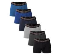 AMERICAN HEAVEN Men's Underwear Trunks | Ultra Soft | Fitted Boxer Brief with Fly | Multi-Packs Colors, 6 Pack - Core Solids, L
