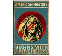American History Begins With Native History Native American Metal Sign Vintage Room Decor Lose Your Mind Find Your Soul Posters Club Bar Wall Decor Home Art Tin Plaque 8x12 inchses