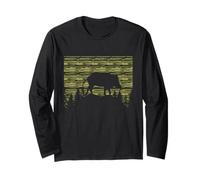 American Hog Hunter for Hog with Camouflage Pattern Long Sleeve T-Shirt