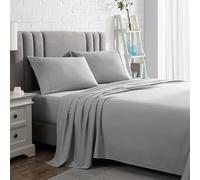 American Home Collection King Size Sheet Set - 16-Inch Deep Pocket - Ultra Soft Microfiber Bed Sheets - Breathable, Wrinkle and Fade Resistant, Easy Care - 4 Piece Set (King, Light Grey)