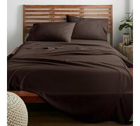 American Home Collection King Size Sheet Set - 16-Inch Deep Pocket - Ultra Soft Microfiber Bed Sheets - Breathable, Wrinkle and Fade Resistant, Easy Care - 4 Piece Set (King, Brown)