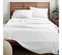 American Home Collection King Size Sheet Set - 16-Inch Deep Pocket - Ultra Soft Microfiber Bed Sheets - Breathable, Wrinkle and Fade Resistant, Easy Care - 4 Piece Set (King, White)
